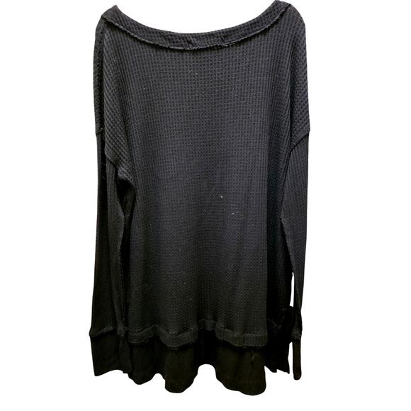 Free People We The Free North Shore Thermal Black Size Large EUC - Picture 3 of 4